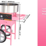 VEVOR Commercial Cotton Candy Maker 1000W - Electric Floss Machine with Cart, Stainless Steel Bowl, Sugar Scoop & Drawer