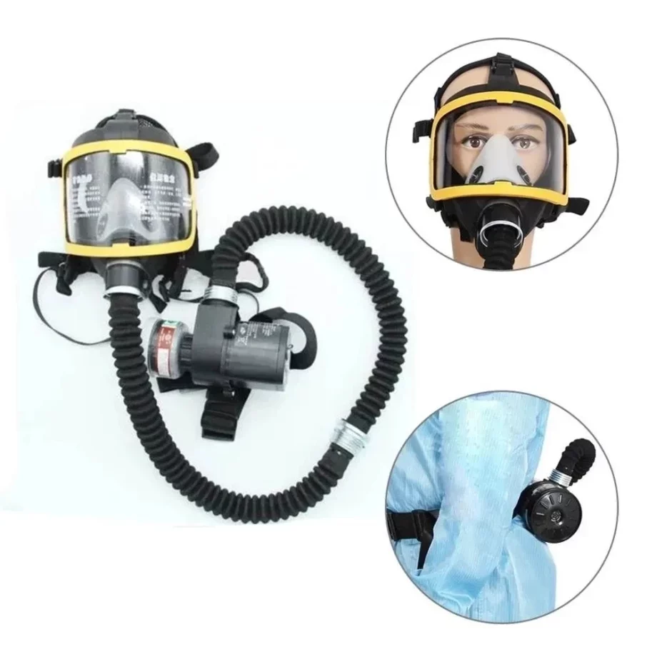 Protective Electric Constant Flow Supplied Air System Gas Mask ...